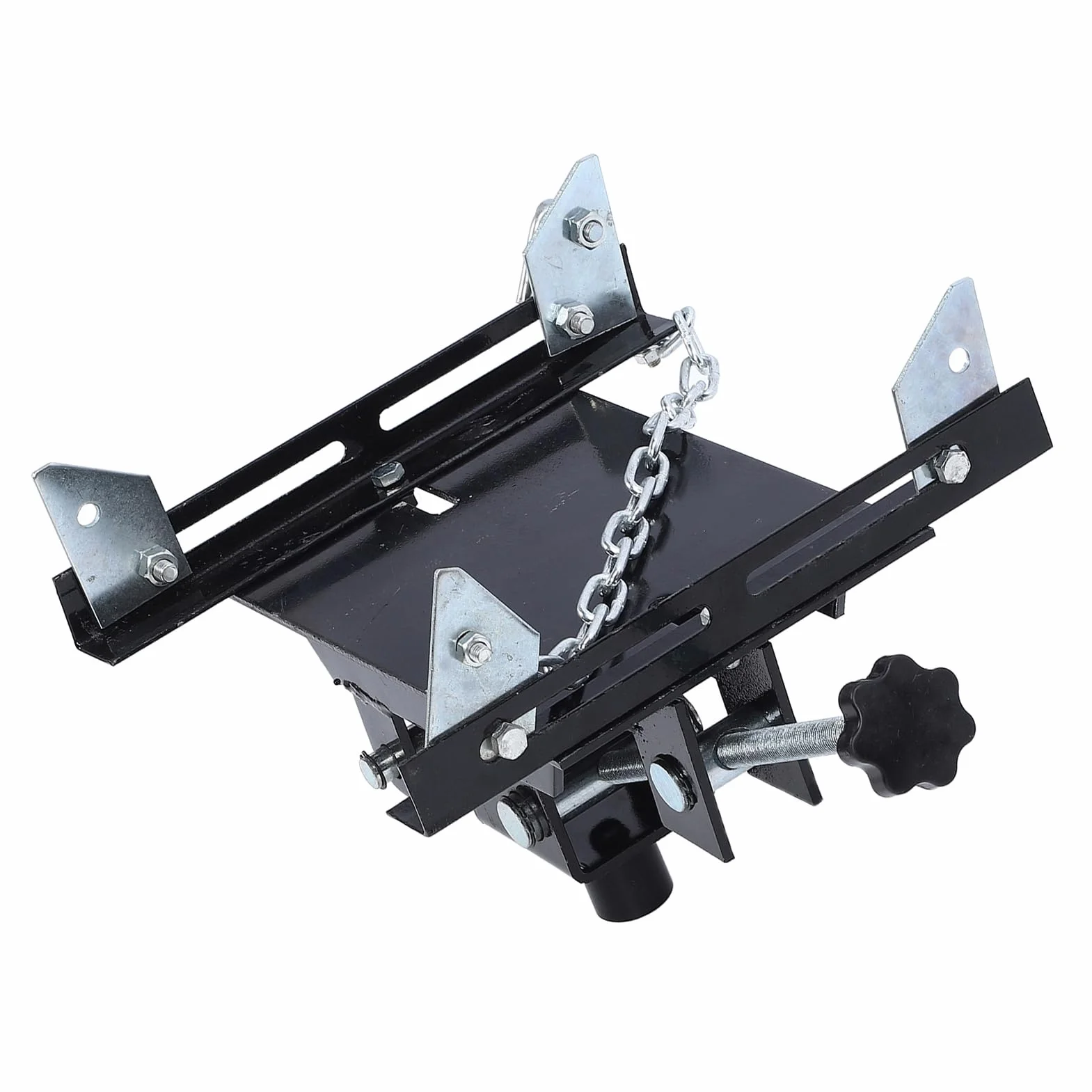 Verstellbarer Wagenheber-Getriebeheber-Adapter, Maximale Belastung 500 Kg, Neigbarer Kopf um 30 Grad, Verwandelt den Hydraulischen Wagenheber in Einen Getriebeheber für eine