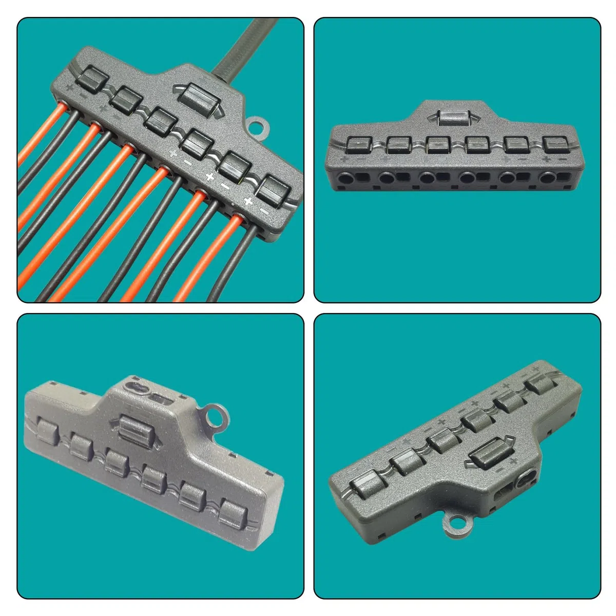 Effizienter Stromverteilerstecker mit 1 Eingängen & 6 Ausgängen LED Streifen Lichtverdrahtung Verteilerblock für LED Streifen Schnellanschluss Verteilerblock