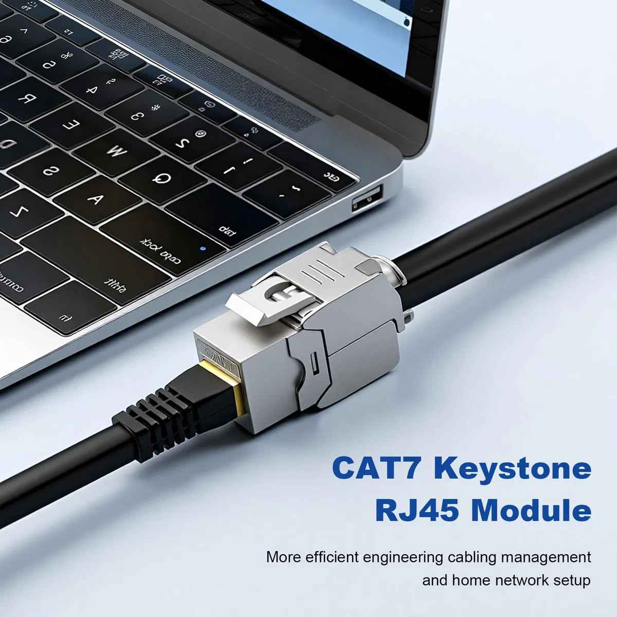 2 Stück CAT 7 Keystone RJ45 Modul Buchse für CAT7 CAT6 CAT6a, Werkzeugloses LSA, 10 Gbit/s Übertragung, Vollgeschirmt STP, Vergoldete Kontakte, CAT 7 Keystone Jack für Patchpanel und Netzwerkdosen