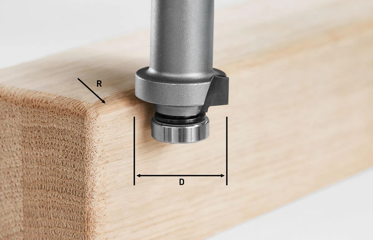 Festool HW R1-OFK 500 Abrundfräser - Z1 Kantenfräser für Massivholz | Einschneidiger Fräser für Kunststoffumleimer, Radius 1mm, Montage ohne Anlaufkugellager, 5 Grad Auslaufschutz