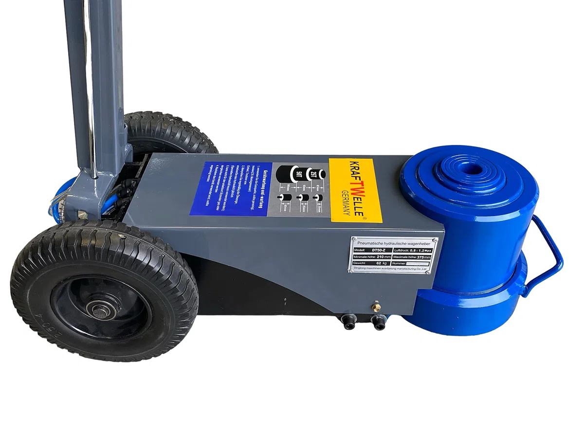 Kraftwelle Lufthydraulischer Wagenheber 50T/25T Rangierwagenheber Druckluft fahrbar LKW Nfz 50 Tonnen hydraulisch pneumatisch Landwirtschaft Jack