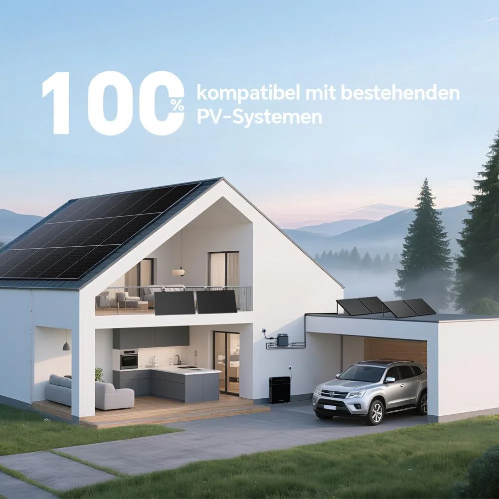 Marstek Venus E 3.0 Balkonkraftwerk mit Speicher 5.12kWh,All-in-One AC-gekoppeltes Energiespeichersystem inkl. CT002 Smart Meter, 2.5kW PV, Erweiterbar bis 15.36kWh, Plug & Play, 0% MwSt.