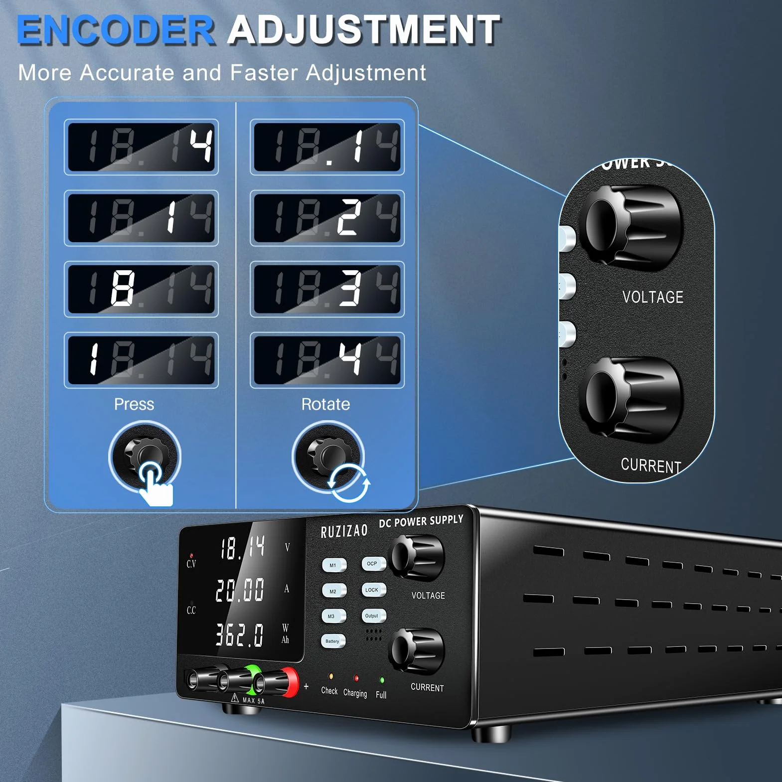 Labornetzteil 30V 30A Labornetzgerät 900W Hochleistungs DC Regelbar Netzgerät Encoderregelung 6V 12V 24V Batterie Aufladen mit Speicherspeicherfunktion Prompt Sound Labor DC-Stromversorgungen
