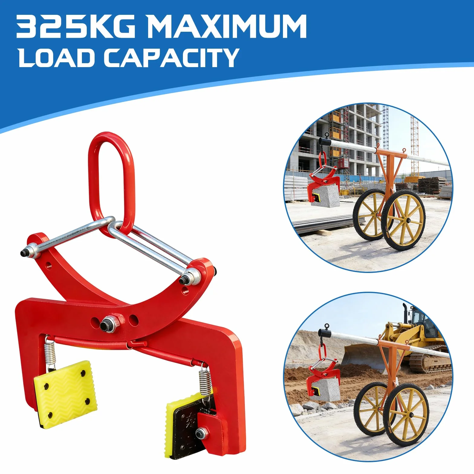 Bordsteinzange, Versetzzange mit Einer Tragfähigkeit von 325 kg | Steinheber mit Einstellbarem Öffnungsdurchmesser von 6-18 cm fÜr Transport von Steinen verwendet