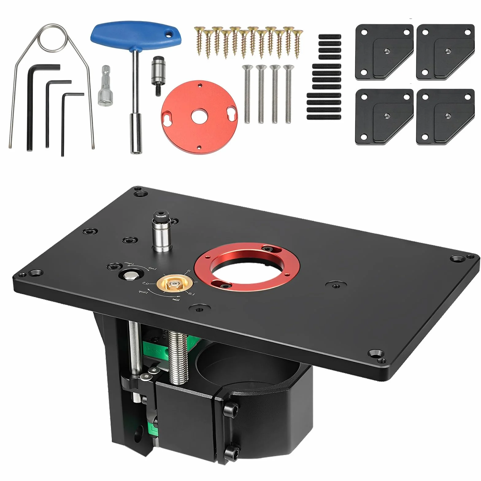 Oberfräsenhebetisch,Frästisch für Oberfräse,Router Tisch Lift Kit,Trimmen Maschine Invertiert Hubtisch Frästisch,Trimmmaschine Inverted Lifting Table Router Lift,für Holzbearbeitung