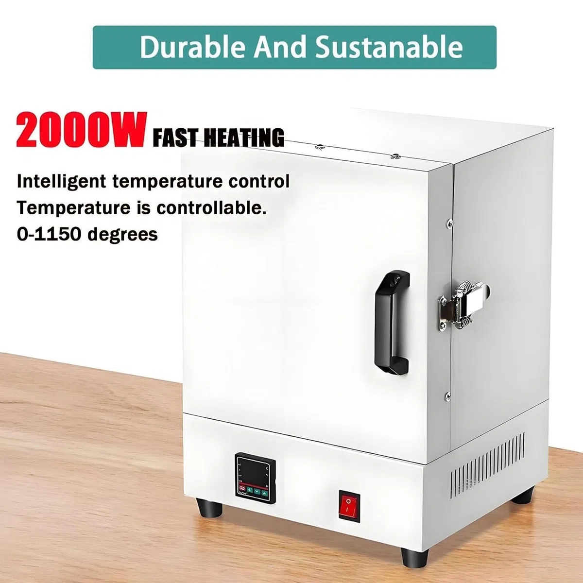 Laboratory Muffle Furnace, 2000W Muffle Furnace High Temperature Burnout Oven Integrated 1150℃ Integrated Intelligent Box Furnace for Jewelry/Plaster Processing/Metal Clay Crafting/Gold/Silver