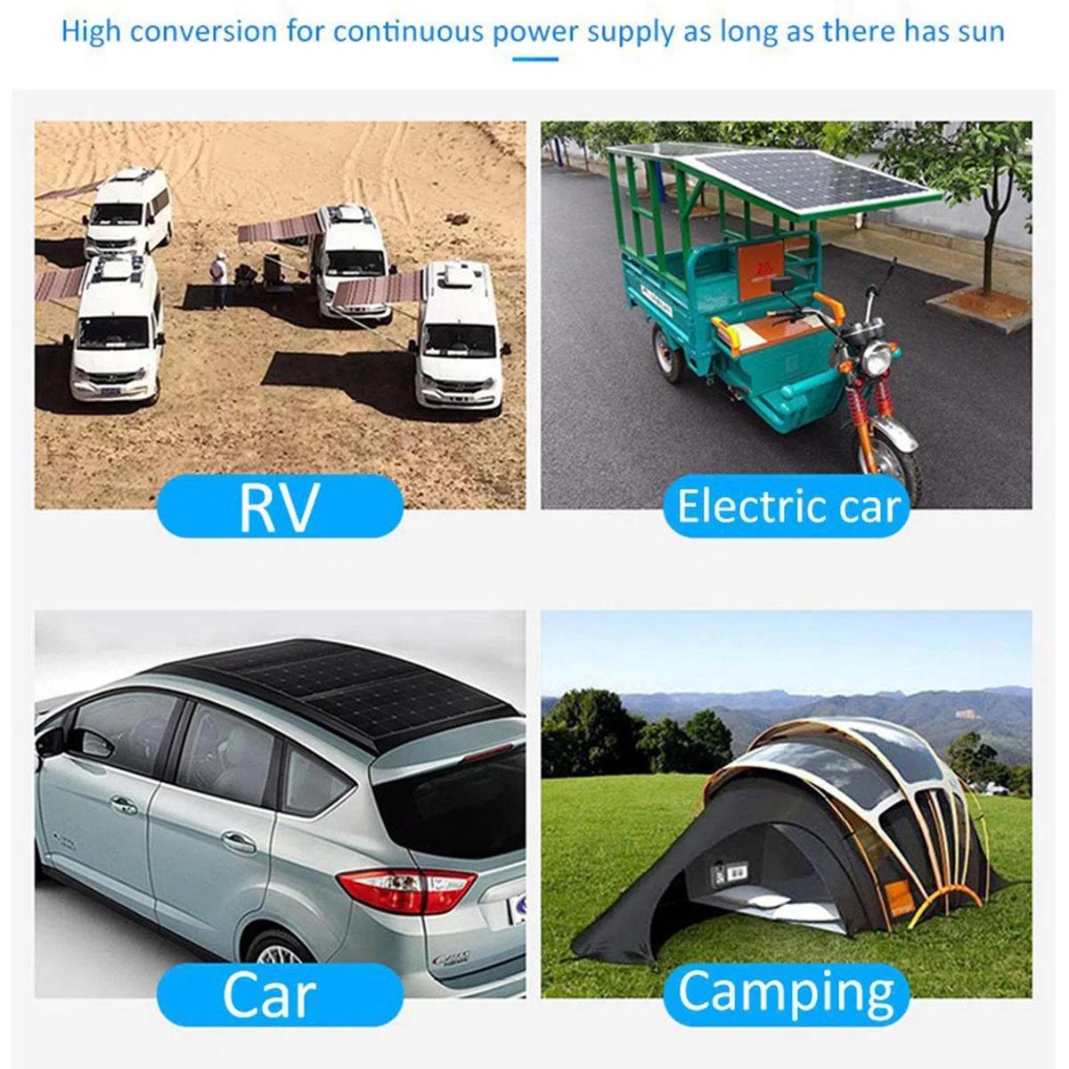 Luckxing 300W Solaranlage Komplettset Inselanlage netzunabhängiges Kit für Wohnmobil Camper mit 1 Wechselrichter mit Batterieklemme + 1 Solarpanel 18W 18V + DC-Krokodilklemme + 1 Solarladeregler 30A