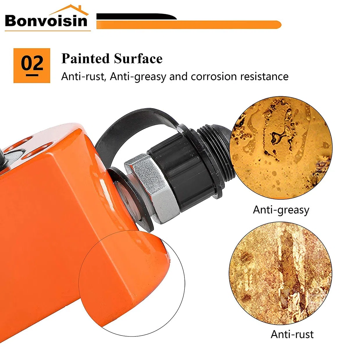 Bonvoisin Hydraulikzylinder 20T mit CP-180 Handpumpe, 30mm Hub, 57mm Selbsthöhe, für Gebäude, Brücken und Maschinenbau (DFPY-20T+CP-180)