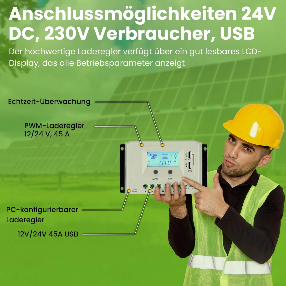 Offgridtec Autark XL-Master 300W Solaranlage - 1500W AC Leistung 154Ah AGM Akku