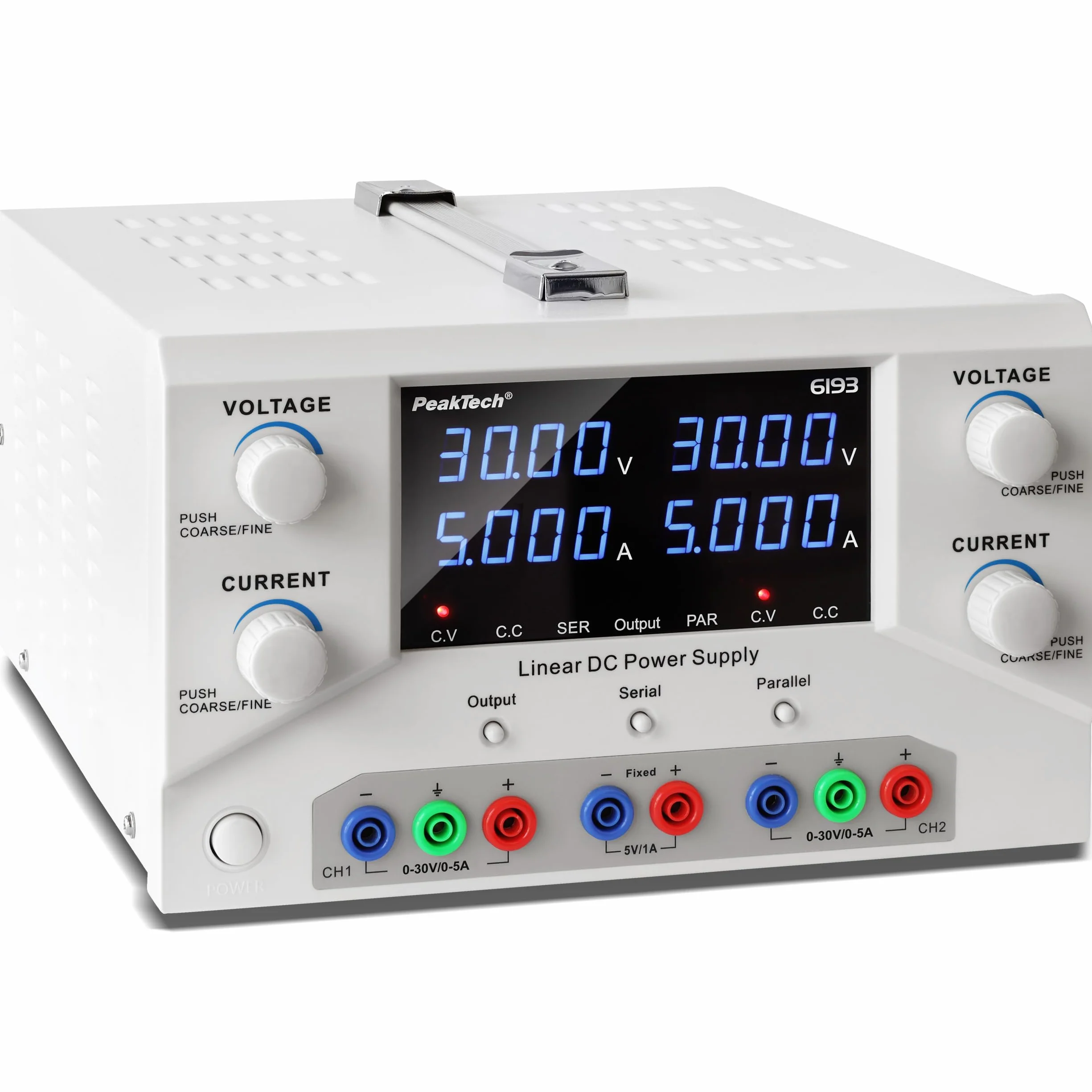 PeakTech 6193-2CH Labornetzteil DC 0-30V 0-5A 300W Labornetzgerät USB