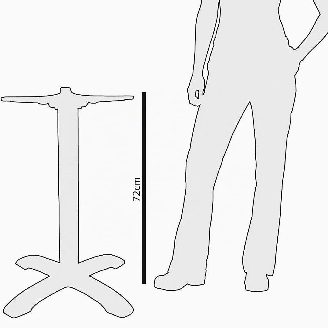 Bolero Gusseisen verzierter Tischfuß, Schwarz, Größe: 720(H)x 420(B)mm, Standardhöhe, Restaurant-Tischfüße, für 800 mm runde Tischplatten, gewerblicher & privater Gebrauch, CE155