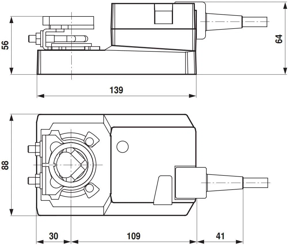 Belimo SM230A, Stellmotor / Klappenantrieb, 20 Nm Stellantrieb, 150 s, 95°, AC/DC 24 V, Auf-Zu, 3-Punkt, IP 54, Orange