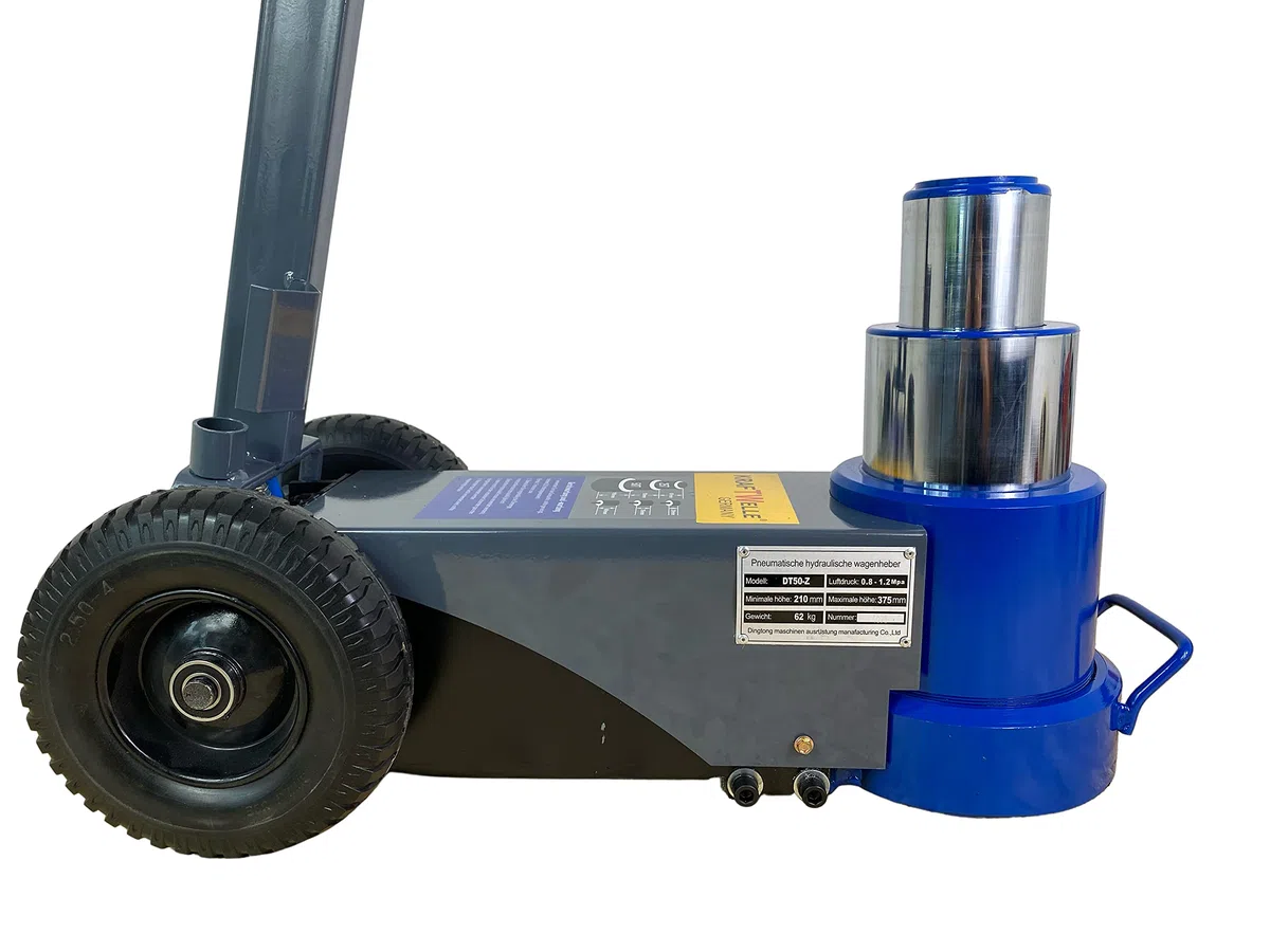 Kraftwelle Lufthydraulischer Wagenheber 50T/25T Rangierwagenheber Druckluft fahrbar LKW Nfz 50 Tonnen hydraulisch pneumatisch Landwirtschaft Jack