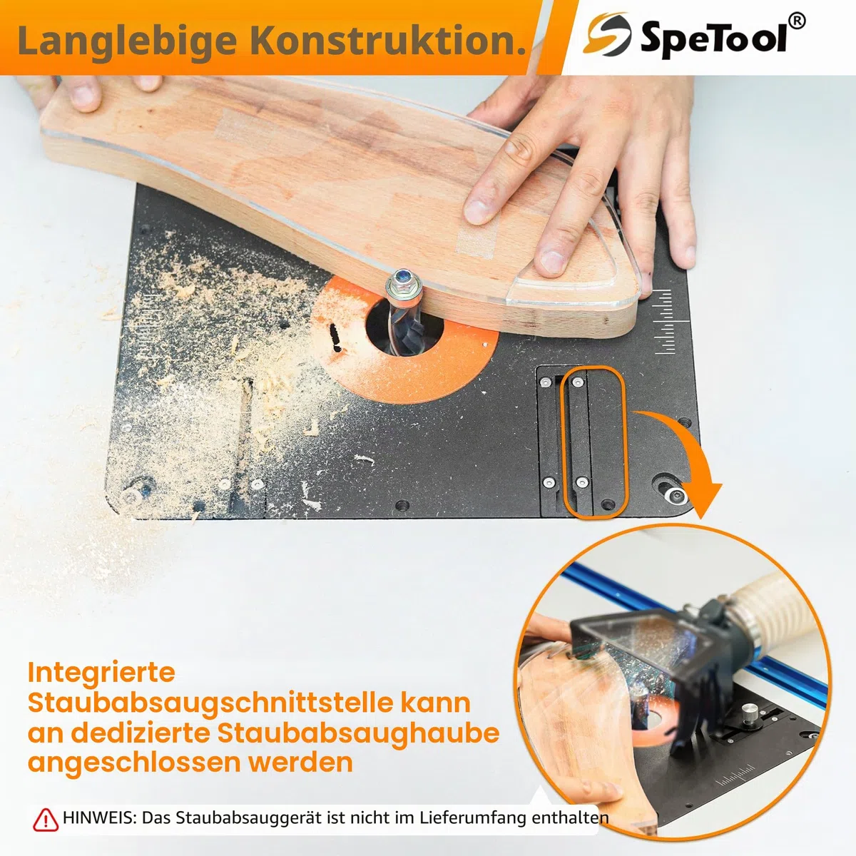 SpeTool Oberfräsen-Hubtische, kompatibel mit 6,5-10,7 cm Oberfräsen