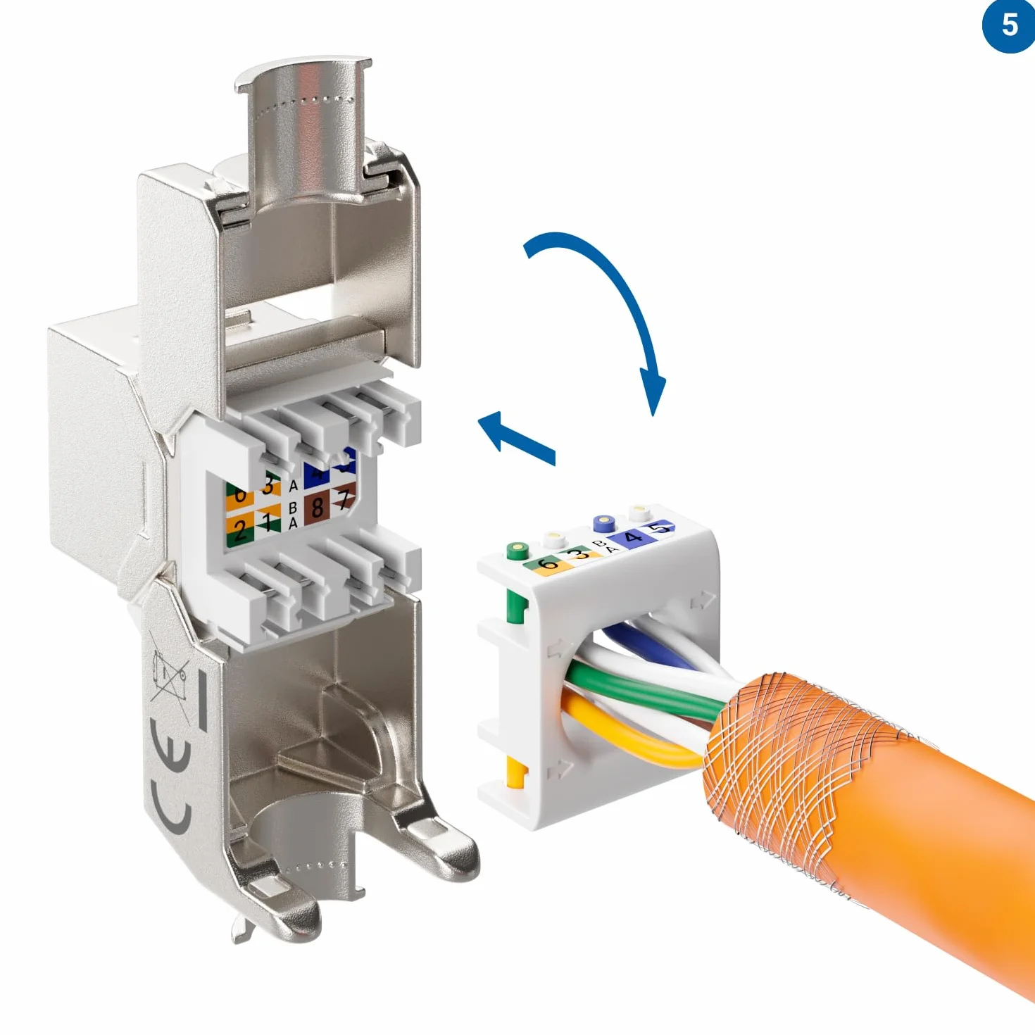 deleyCON 24x CAT 7 Keystone Jack Modul Optimal für CAT7 CAT6 CAT6a Verlegekabel Verbinder Patchkabel Netzwerkkabel STP Schirmung RJ45 Buchse 1000 MHz 10 Gbit/s Schneidklemme (LSA)