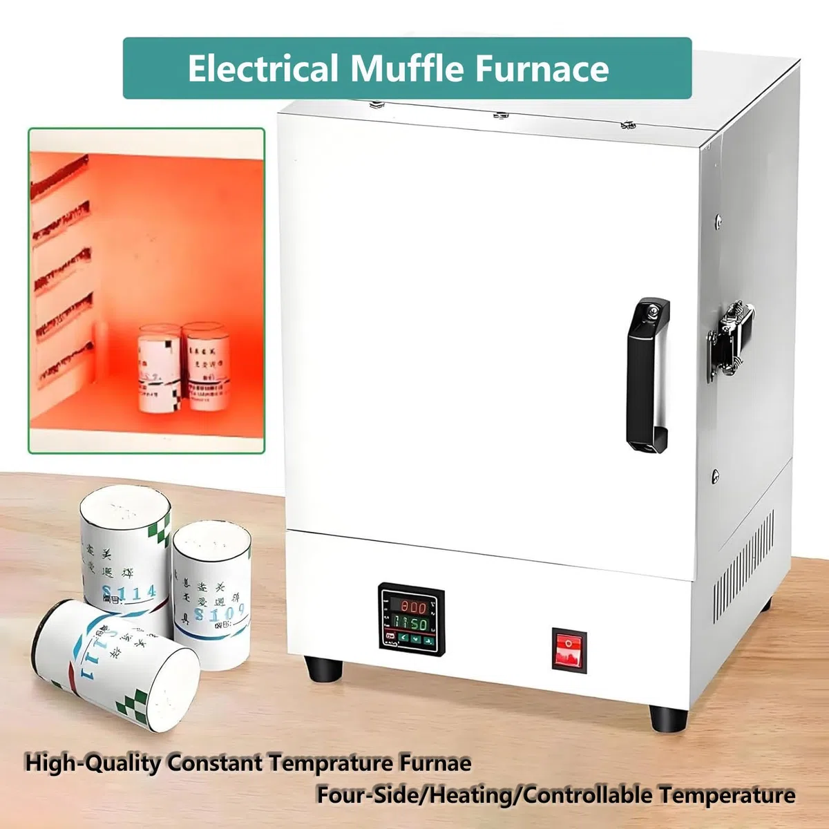 Laboratory Muffle Furnace, 2000W Muffle Furnace High Temperature Burnout Oven Integrated 1150℃ Integrated Intelligent Box Furnace for Jewelry/Plaster Processing/Metal Clay Crafting/Gold/Silver