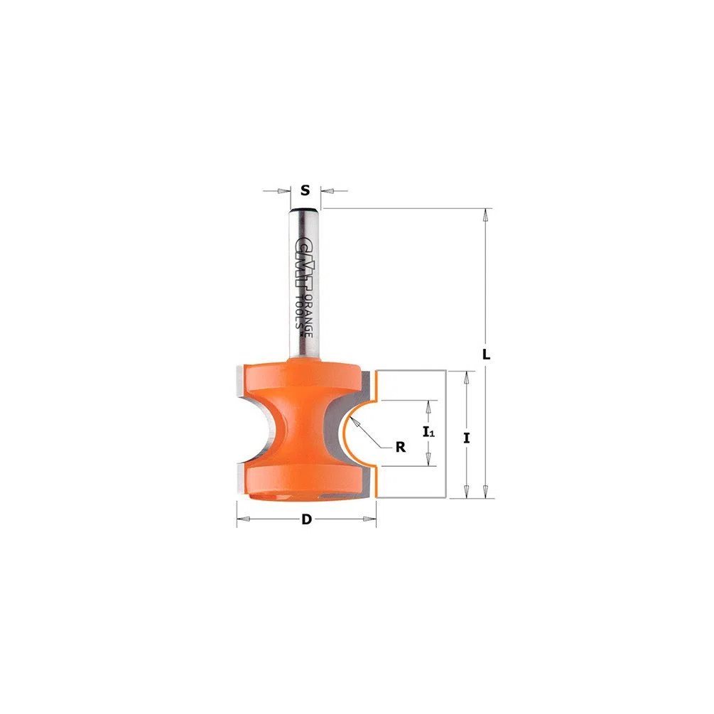 CMT ORANGE TOOLS 954.509.11 - HALBSTAB-FRÄSER HM D=34.9 S12 R=9.5