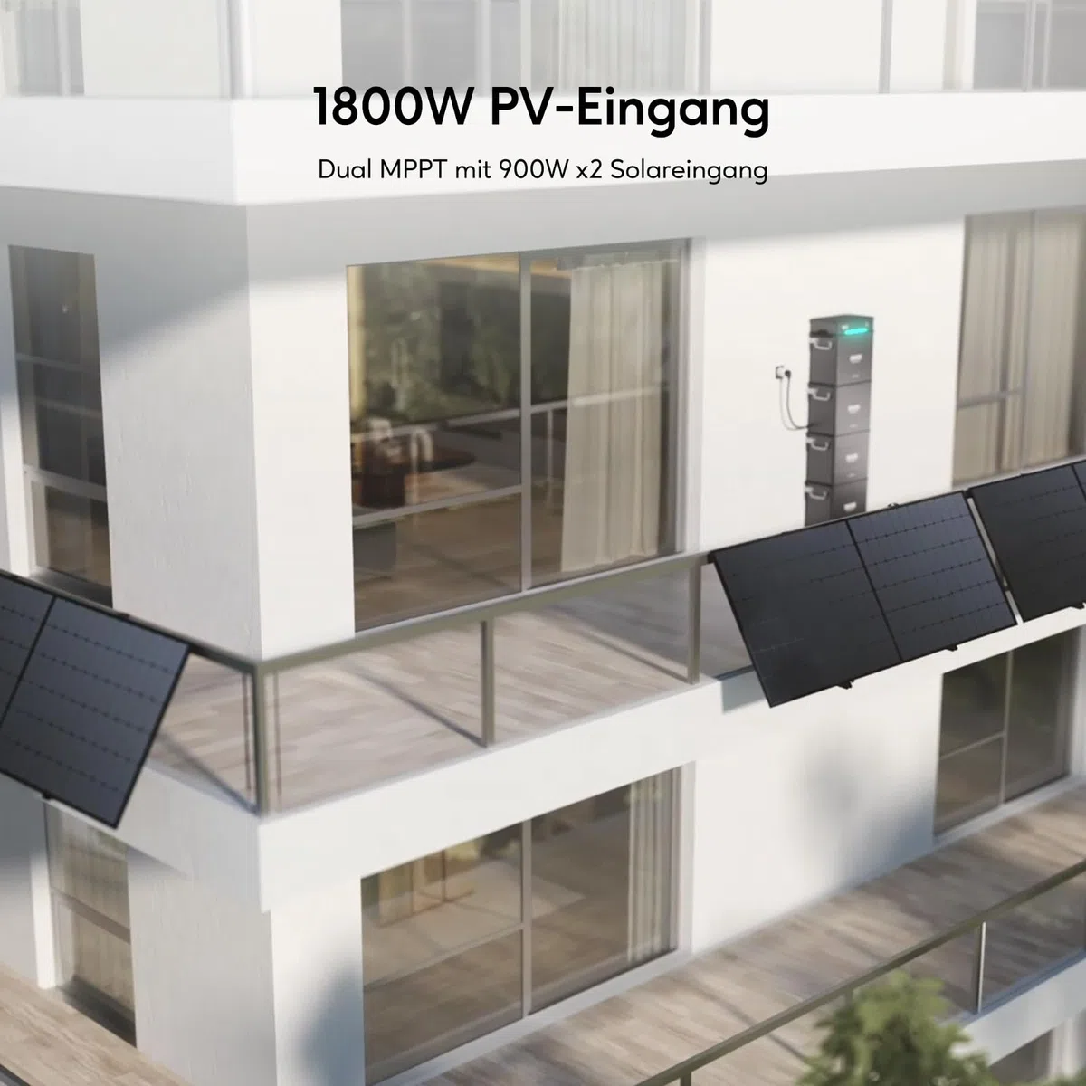 Zendure SolarFlow Balkonkraftwerk mit Speicher, Hyper 2000 mit 1800W Solar Eingang, Bidirektionales 1200W AC-Laden, Eingebaute Mikrowechselrichter, 1200W Ausgang, TOU, AB1000S 960Wh LiFePO4 Akku