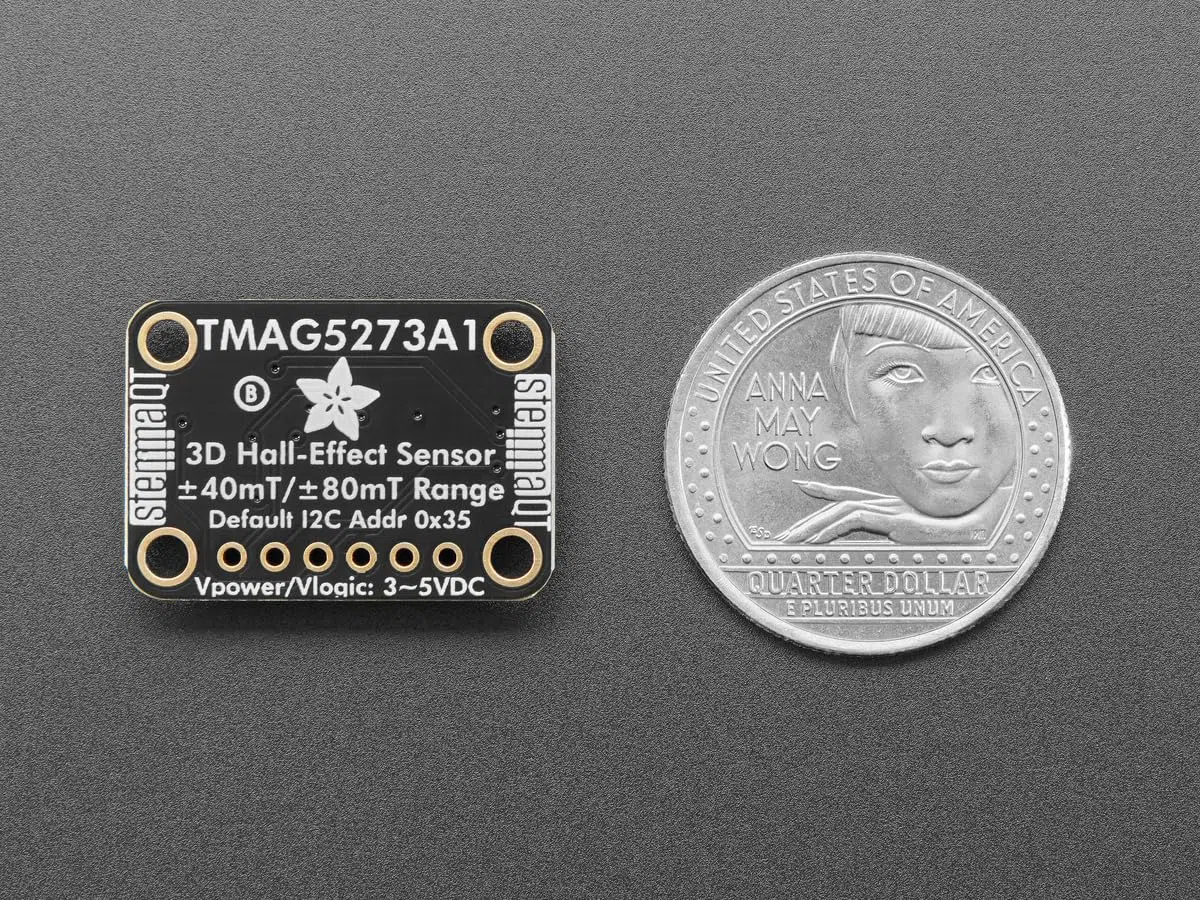 Adafruit TMAG5273 (A1) 3D-Hall-Effekt-Magnetometer Breakout-Board – ±40 mT, ±80 mT – STEMMA QT, 6489