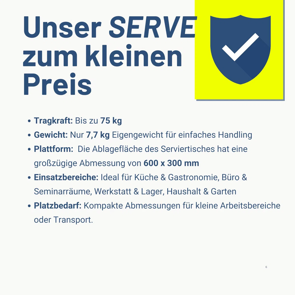 Pallit Serve Servierwagen mit Rollen 75 kg Tragkraft 3 Ebenen, klappbarer Küchenwagen, Rollwagen aus Metall 600 x 380 mm für Küche, Büro, Werkstatt