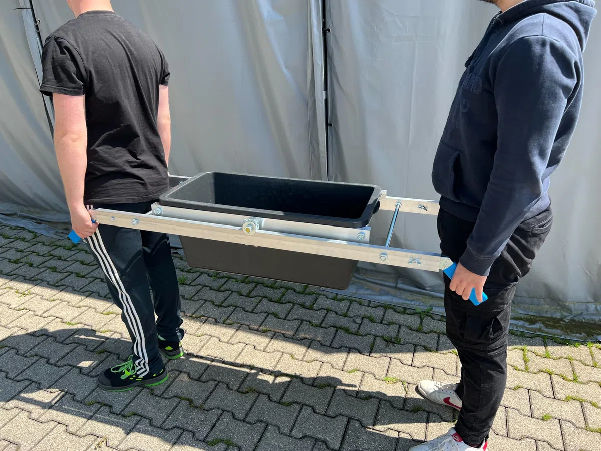 Karl Dahm Tragehilfe für Schutt aus leichtem Alu I Profi Equipment für die Baustelle I Transporthilfe für Bauschutt, Werkzeuge, div. Materialien u.v.m. I Made in Germany – 12313