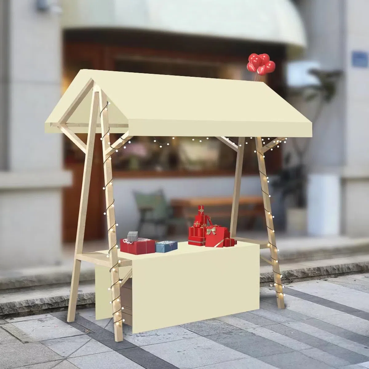 Faltbarer Marktstand Verkaufsstand Mit Sonnendach, Mobiler Imbisswagen Für Veranstaltungen Im Freien, Streetfood(White1,150cm/59in)