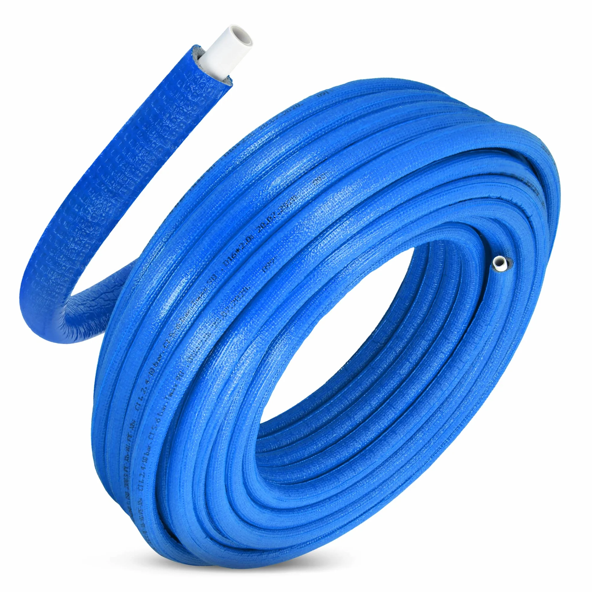 Vorisoliertes PEX/AL/PEX-Rohr Polyethylen-Ummantelung Stark Langlebig 16 x 2 mm Blau 50 m Wasserversorgungs-Heizsysteme