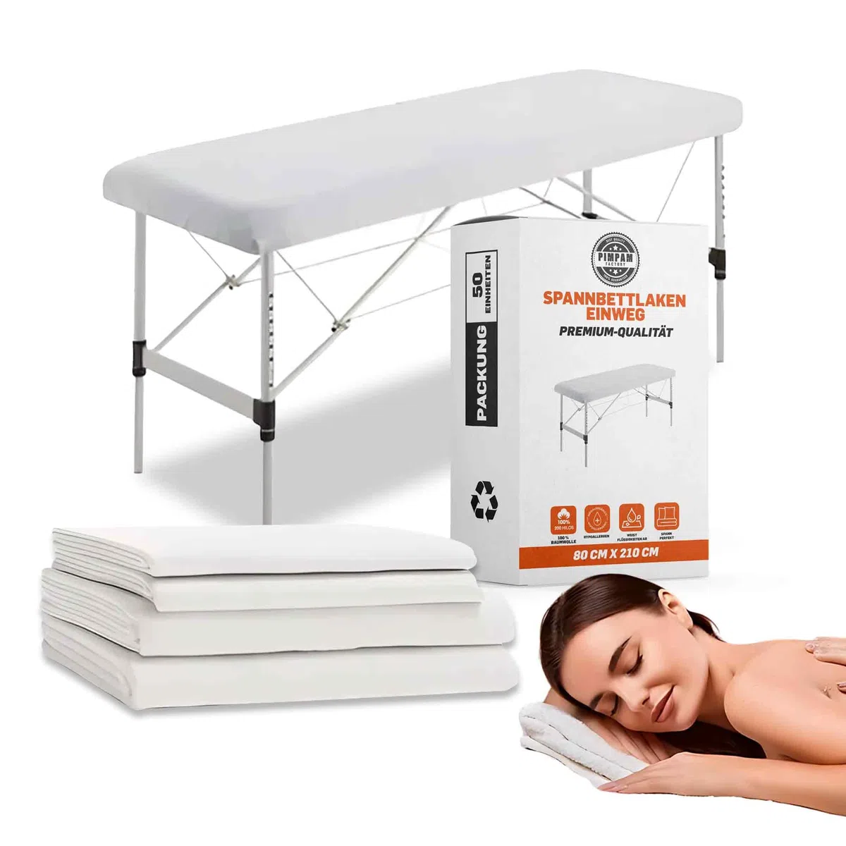 PimPam Factory - Massageliege bezug Verstellbare - 80x210 cm - 50 Stück - Hergestellt aus SMS-Material - Einweglaken Hypoallergen - Flüssigkeitsabweisend
