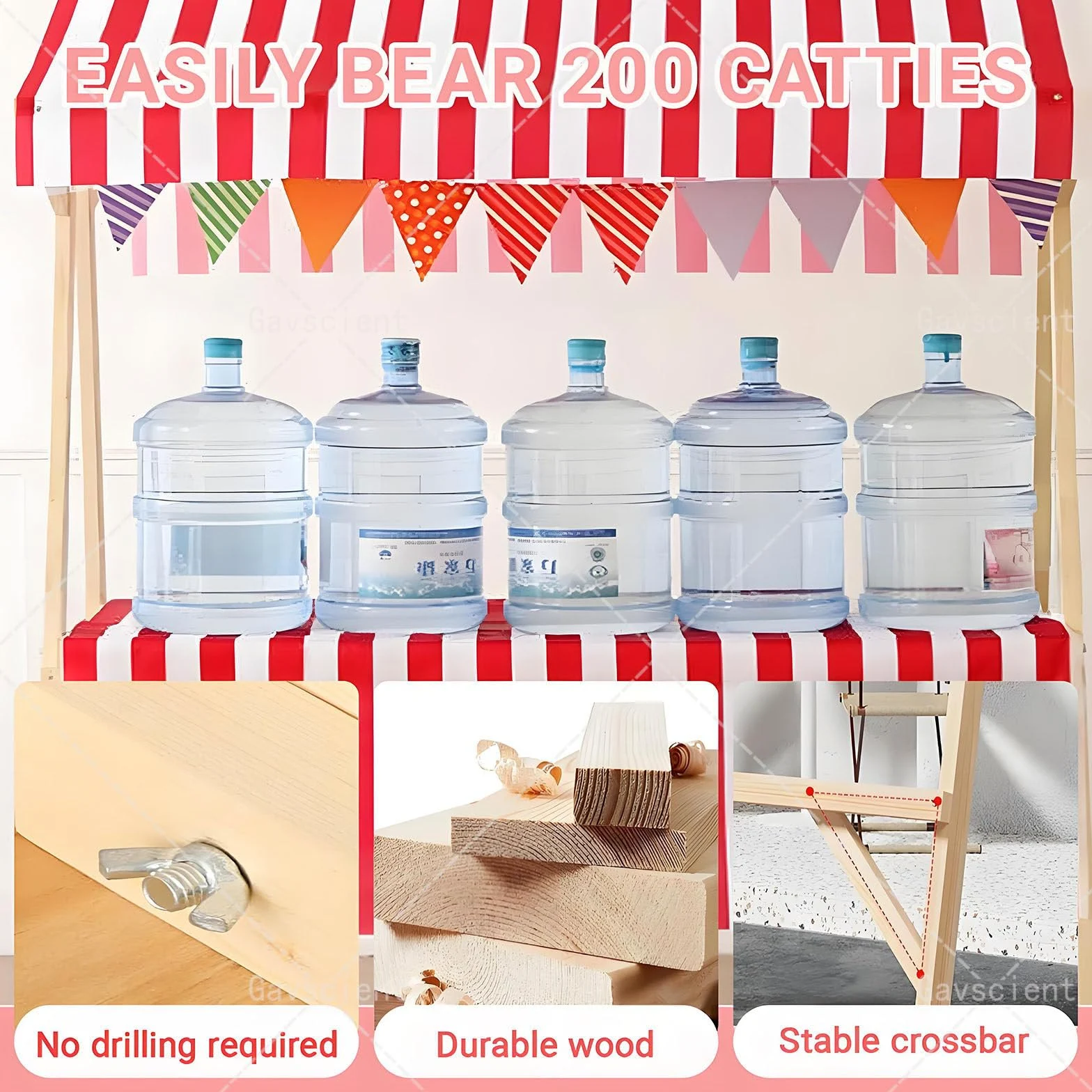 Imbisswagen Marktstand-Display aus Holz - Faltbarer Verkaufsstand mit Baldachin, ideal für Straßen Bauernmarkt & Outdoor, tragbar für Lebensmittel & Blumenwagen a-120 * 60 * 200