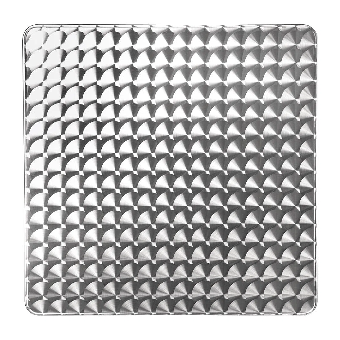 Bolero Quadratischer Innen - Außen Café Restaurant Bistro Terrassentisch 600mm, Aluminiumgestell, Edelstahlplatte, Abmessungen: 720(H) x 600(B) x 600(T)mm, CG837