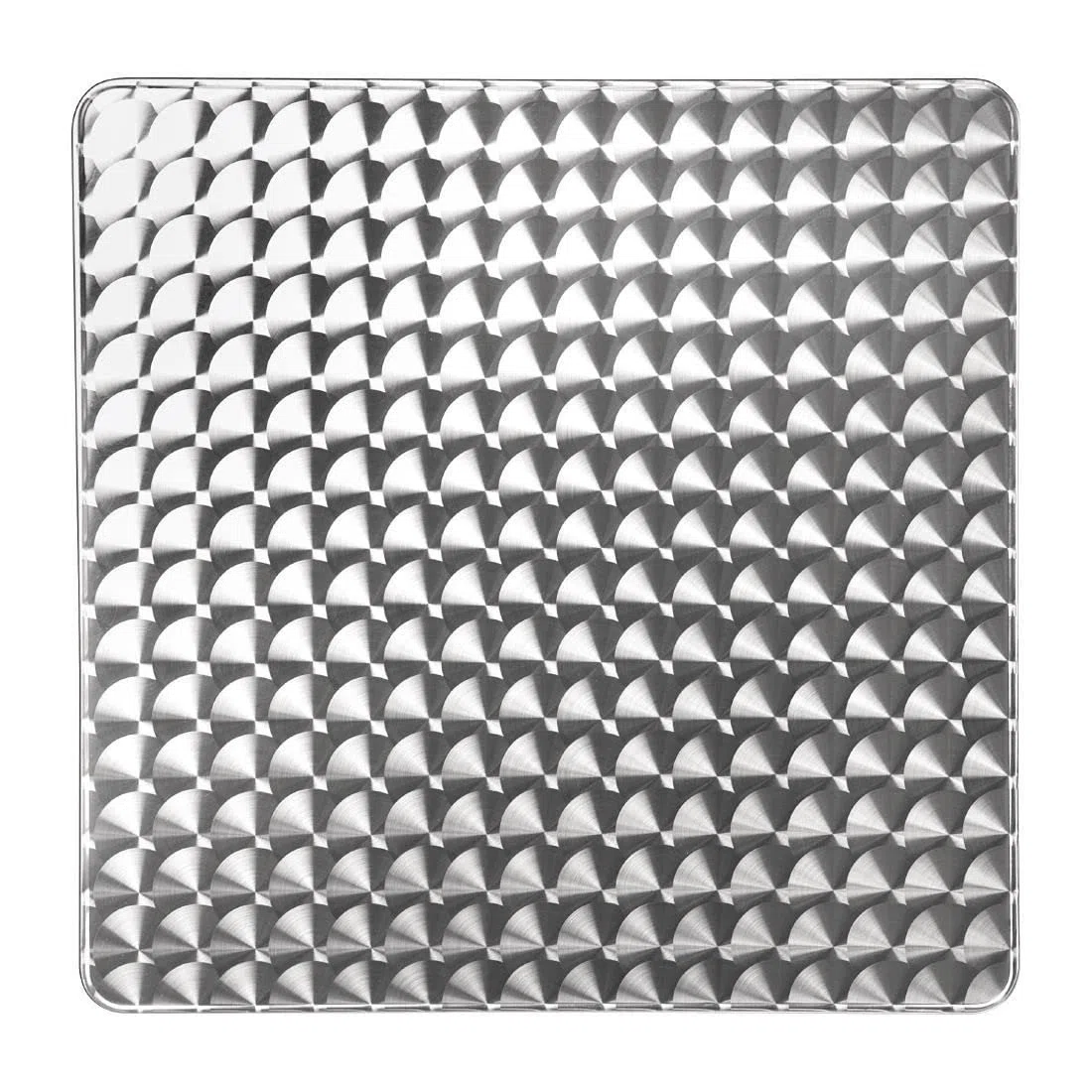 Bolero Quadratischer Innen - Außen Café Restaurant Bistro Terrassentisch 600mm, Aluminiumgestell, Edelstahlplatte, Abmessungen: 720(H) x 600(B) x 600(T)mm, CG837