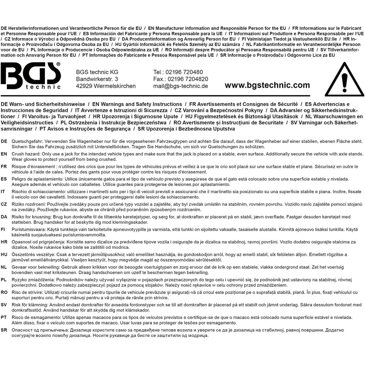 BGS 7873 | Rangier-Wagenheber | 3,0 t | hydraulisch | Doppelhubkolben-Mechanik | Hubhöhe 75-510 mm