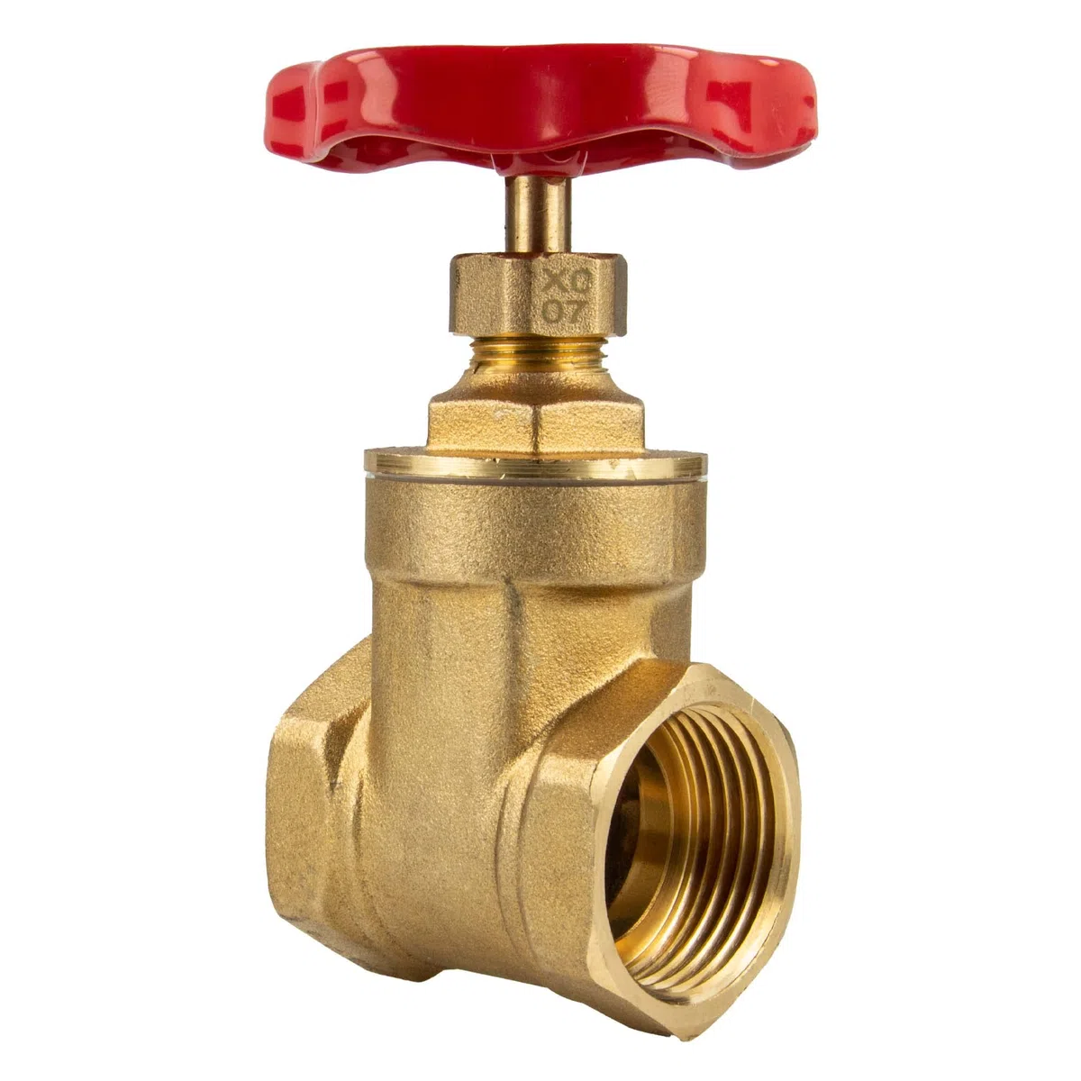 tecuro Messing-Muffenschieber metallisch dichtend, beidseitig Innengewinde 3 Zoll, inkl. PTFE -Dichtungen und Stopfbuchse