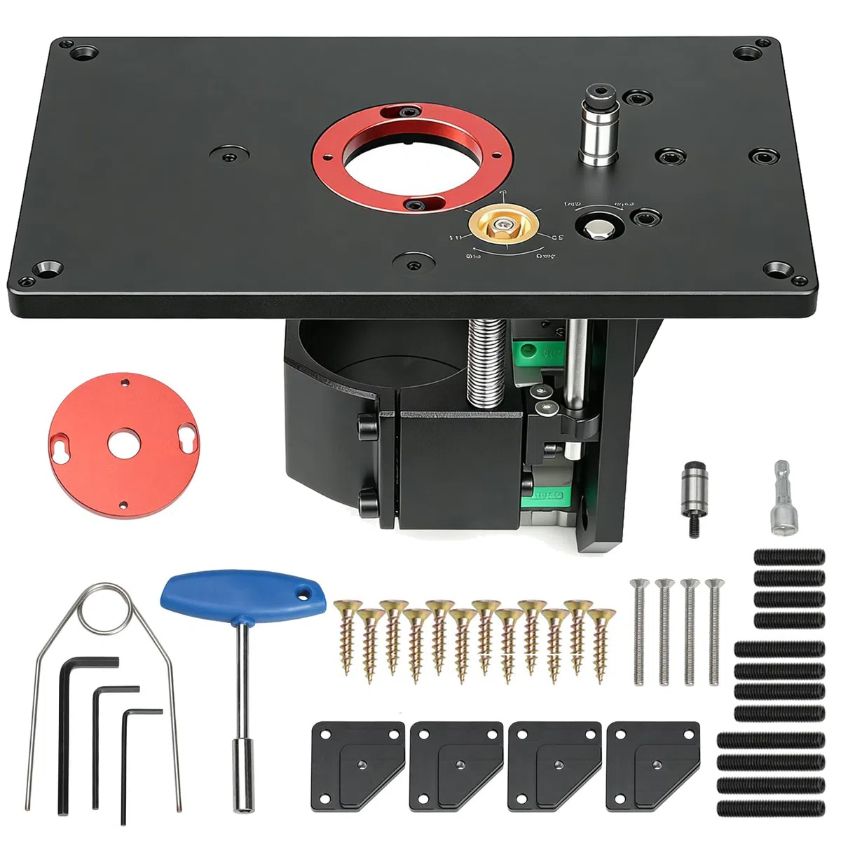 Invertierter Oberfräsentisch aus Aluminiumlegierung, Oberfräsenhebetisch Router Tisch Lift Kit, Trimmen Maschine Invertiert Hubtisch Frästisch für Holzbearbeitung, Kunststoffverarbeitung, Modellbau