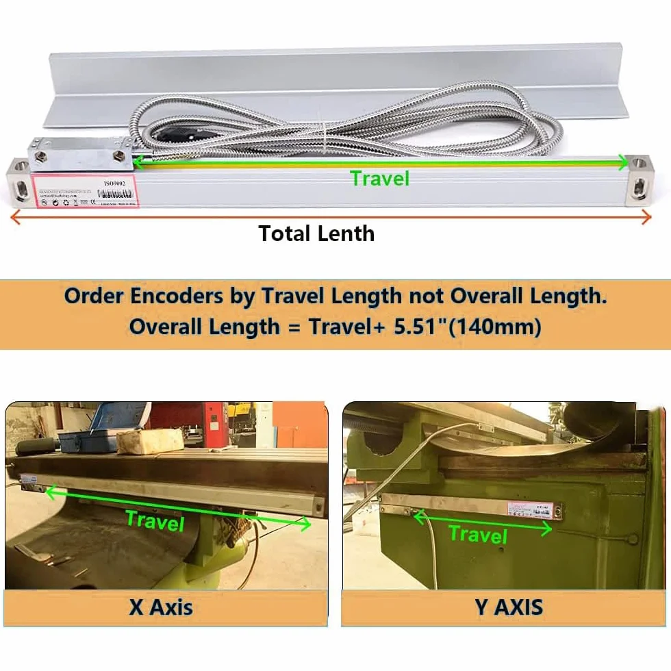 Linearskala für Drehmaschine, 300mm hohe Präzision elektronisches Lineal für Fräsmaschine, komplettes Zubehör, Linearskala, digital, Anzeige DRO (300MM (12"))