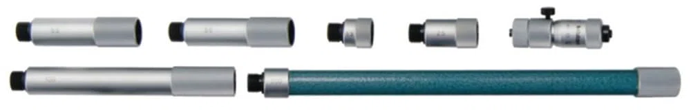 Mitutoyo 137-203 Analoge Innenmessschraube-Satz, 50-500 mm | 0,01 mm, Innenmessung, Verlängerungen, Etui