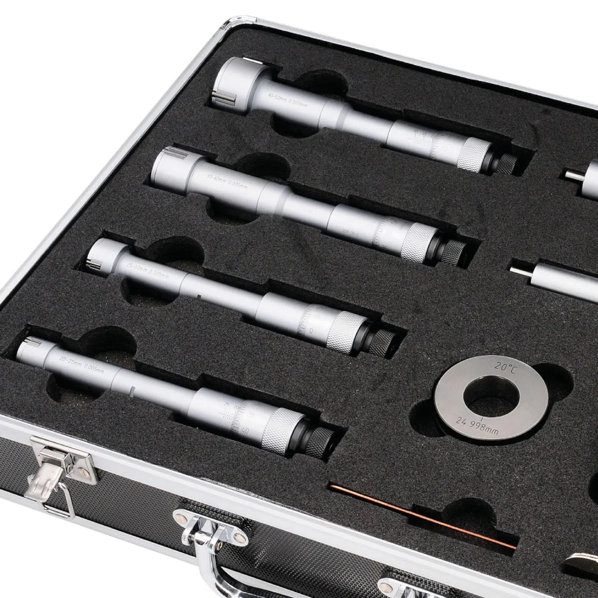 ASIMETO Dreipunkt-Innenmessschrauben im Set, Innenmikrometer analog, Messbereich 12-20 mm