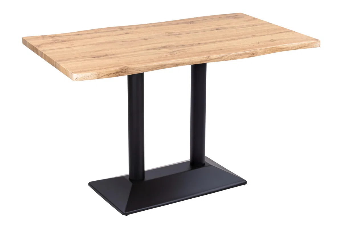 SAM Tischplatte Joan | 120 x 70 cm eckig | Holz | Farbe: Eiche | Baumkante | Holzplatte für Küche & Café
