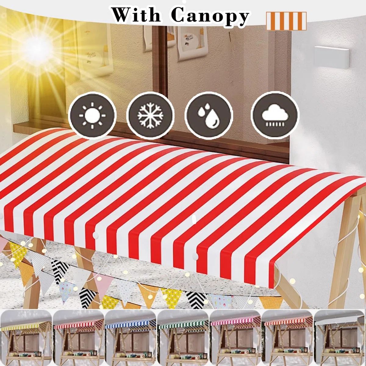 Marktstand, Imbisswagen Marktstand-Display Aus Holz, 120 X 60, 150 X 60, 180 X 60, Tragbarer Imbisswagen Mit Rädern Und Baldachin, Blumenwagen(No Wheels,150x60cm/59x23.6in)