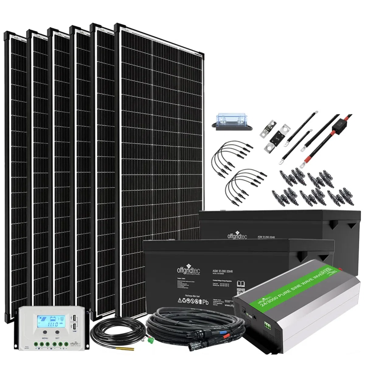 Offgridtec Autark XL-Master 300W Solaranlage - 1500W AC Leistung 154Ah AGM Akku
