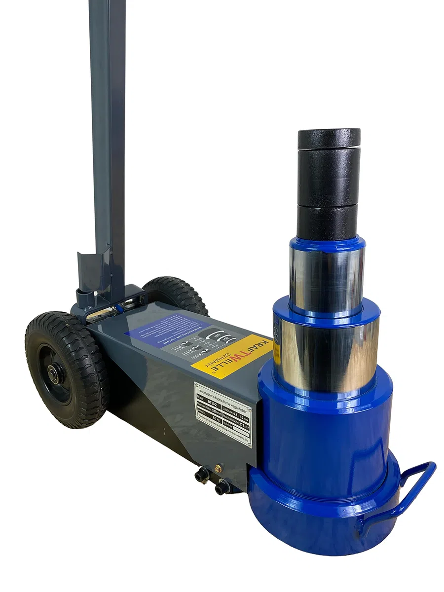 Kraftwelle Lufthydraulischer Wagenheber 50T/25T Rangierwagenheber Druckluft fahrbar LKW Nfz 50 Tonnen hydraulisch pneumatisch Landwirtschaft Jack