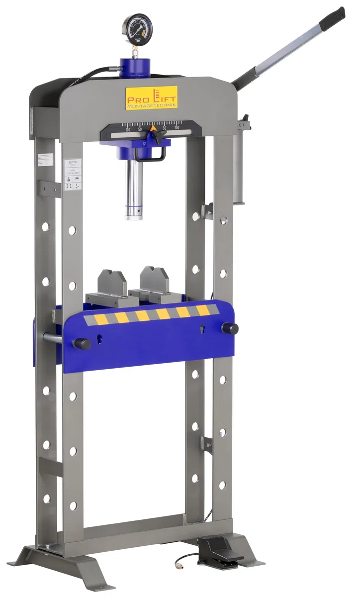 Werkstattpresse 30t Hydraulik-Presse manuell + pneumatisch Industriepresse geschweißte Ausführung Werkstatt Zylinder verschiebbar Pneumatikpresse