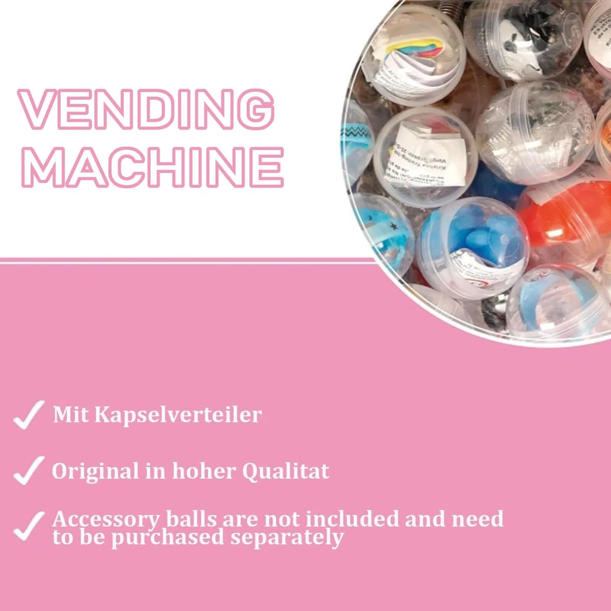 Kapselautomat, Kaugummiautomat, Münzfrei, Kaugummiautomat für 3,2 cm große Kugeln, Kaffeekapsel-Aufbewahrungsautomat für Zuhause, Spielwarengeschäfte(Silver)