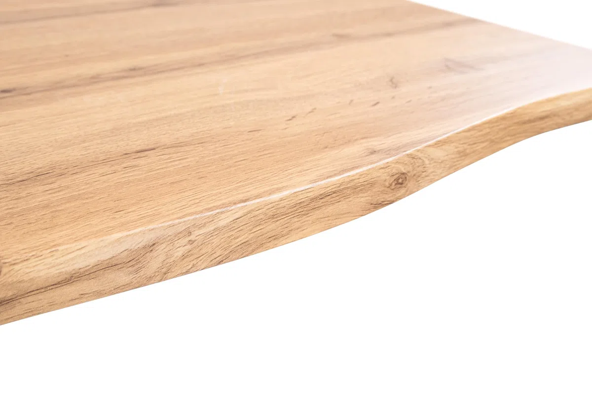 SAM Tischplatte Joan | 120 x 70 cm eckig | Holz | Farbe: Eiche | Baumkante | Holzplatte für Küche & Café