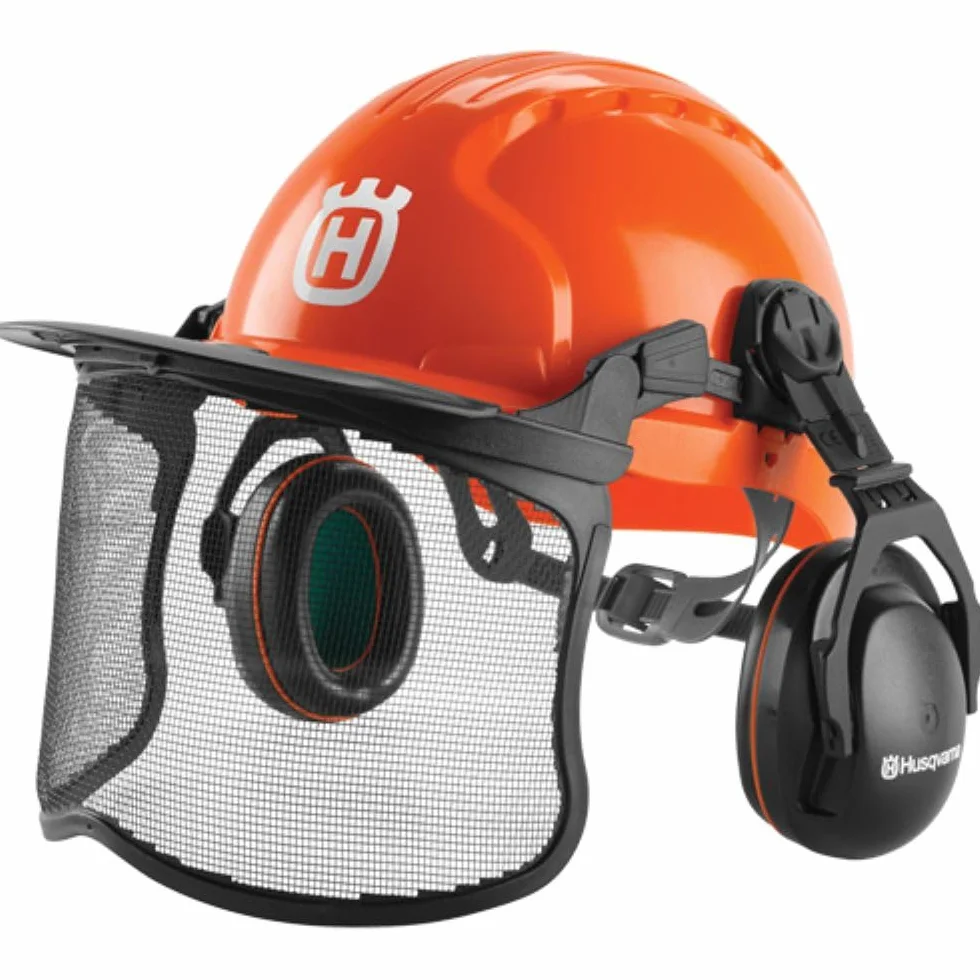 Husqvarna Forst Helm Technical – Leichter Forst- & Kettensägen-Schutzhelm mit Gehörschutz, Belüftung & UV-Indikator