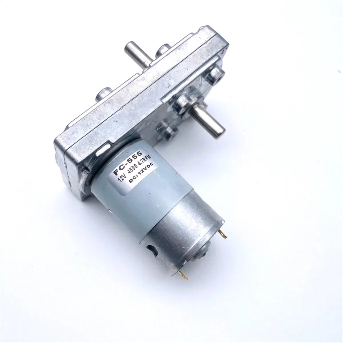 FC-555/550 DC 3V-30V Drehmoment-Getriebemotor 10N.m 6V12V24V Doppelwellen-Elektro-Knoblauchschneidermotor(Rated 12V,6rpm)