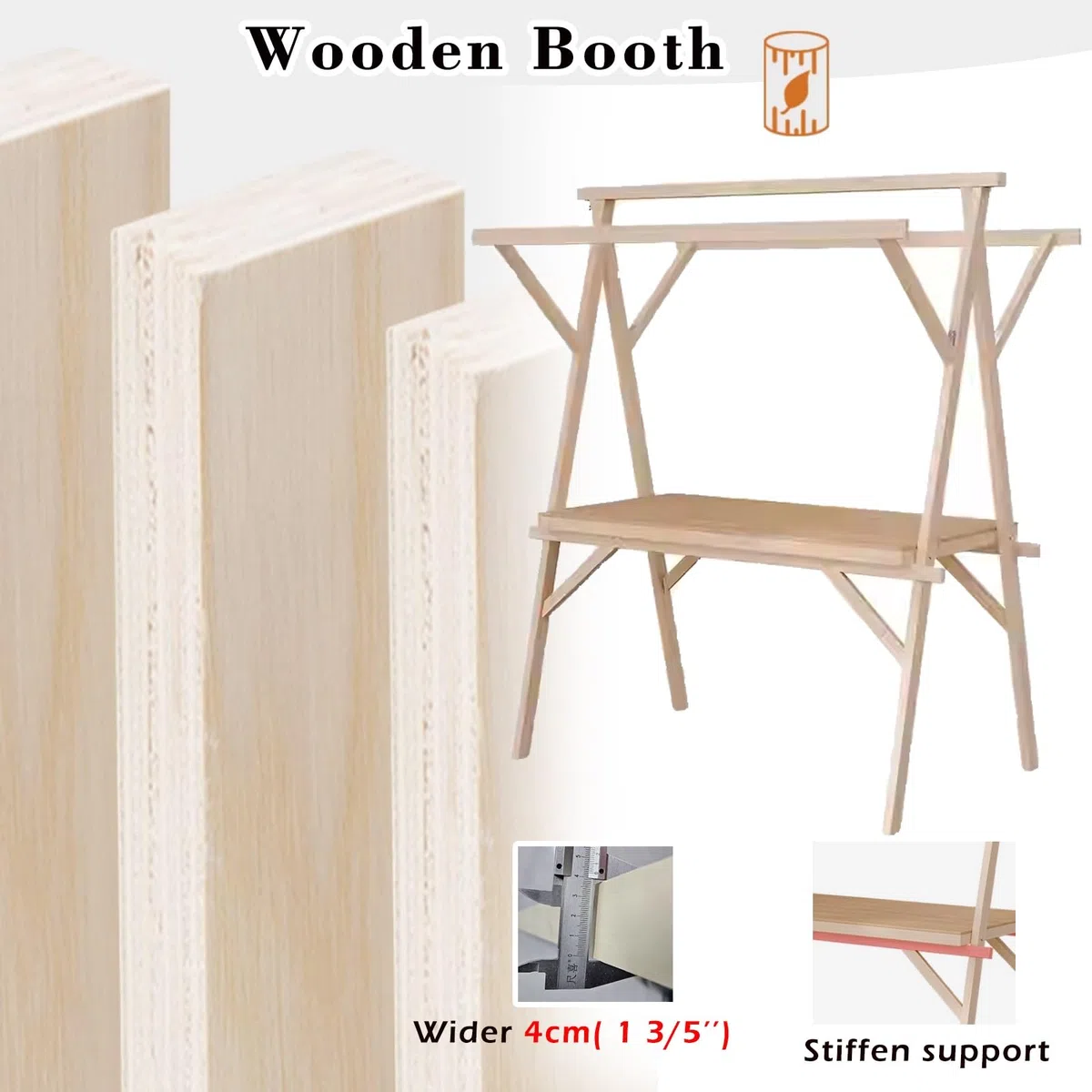 Marktstand, Imbisswagen Marktstand-Display Aus Holz, 120 X 60, 150 X 60, 180 X 60, Tragbarer Imbisswagen Mit Rädern Und Baldachin, Blumenwagen(No Wheels,150x60cm/59x23.6in)