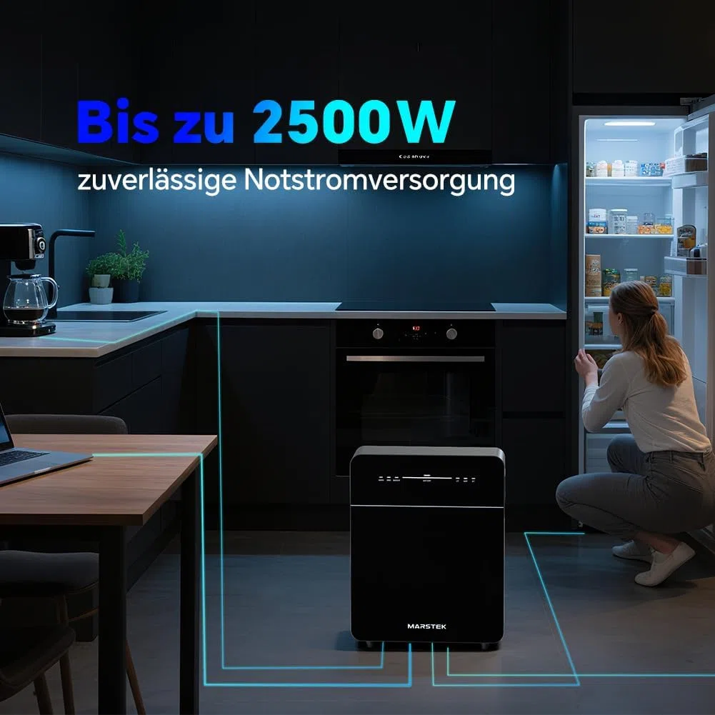 Marstek Venus E 3.0 Balkonkraftwerk mit Speicher 5.12kWh,All-in-One AC-gekoppeltes Energiespeichersystem inkl. CT002 Smart Meter, 2.5kW PV, Erweiterbar bis 15.36kWh, Plug & Play, 0% MwSt.