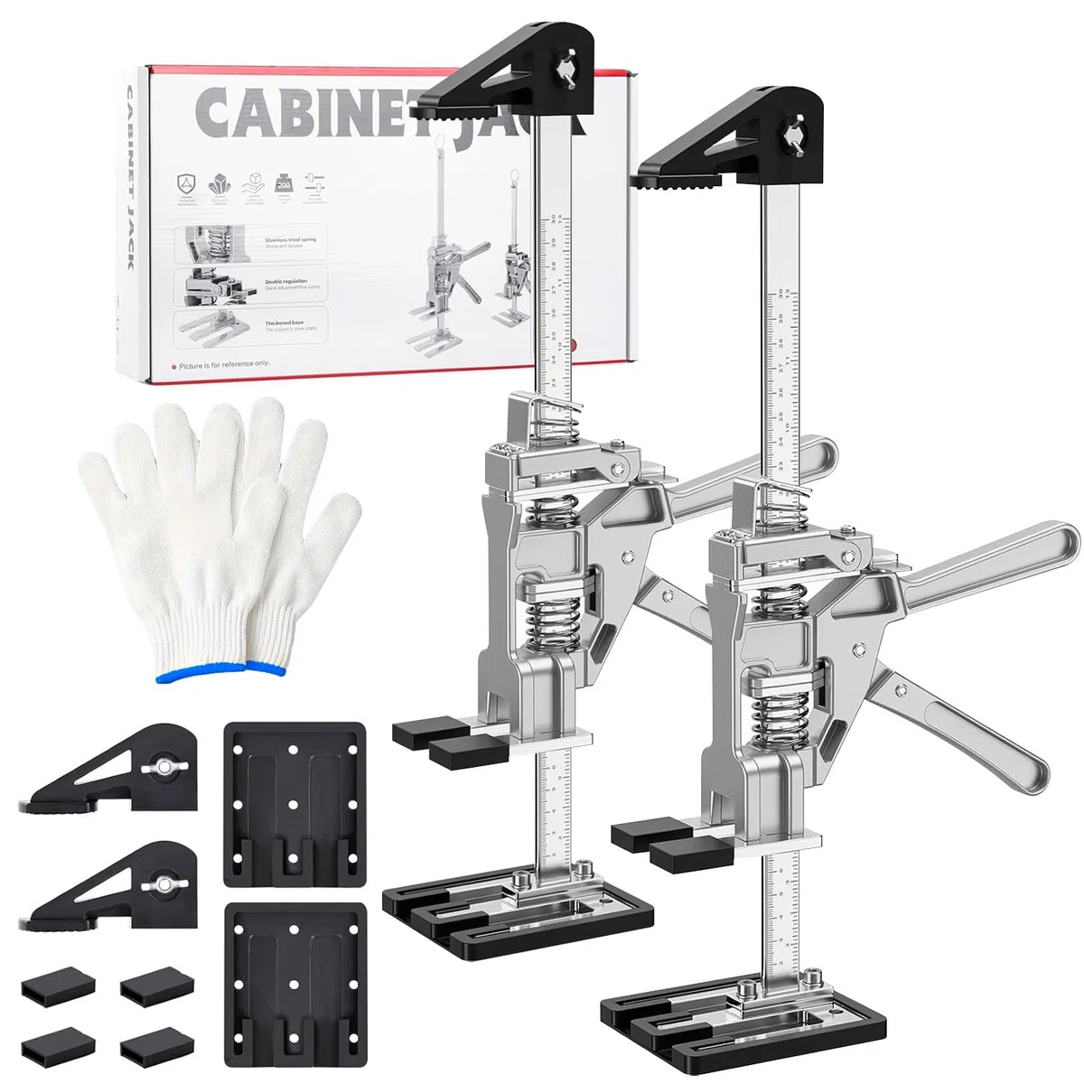 2 Stück Arbeitssparender Armheber - Hand Lifting Jack Tool, Arbeitssparende Hebebühnen, mit Feinabstimmungsfunktion für Die Montage Von Schränken, Türen, Fenstern und Möbeln, Tragkraft 200 kg