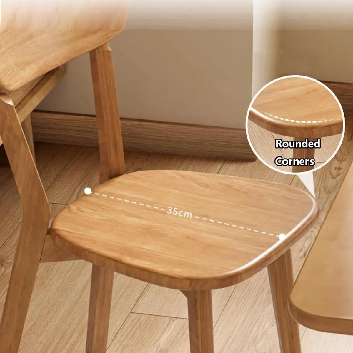 Esszimmerstühle aus Holz, Eiche, 2er-/4er-Set, Küchenstuhl aus 100% Massivholz mit abgerundeten Kanten und gebogener Rückenlehne, perfekt für Café, Restaurant Walnut,4 Piece